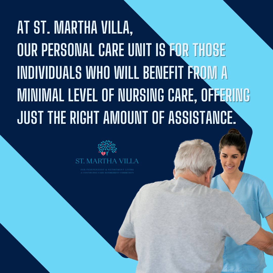 StMarthaVillaPA's tweet image. At St. Martha Villa, our personal care unit provides just the right level of support for those needing minimal nursing care while maintaining independence. #PersonalCare #SupportWithDignity #StMarthaVilla