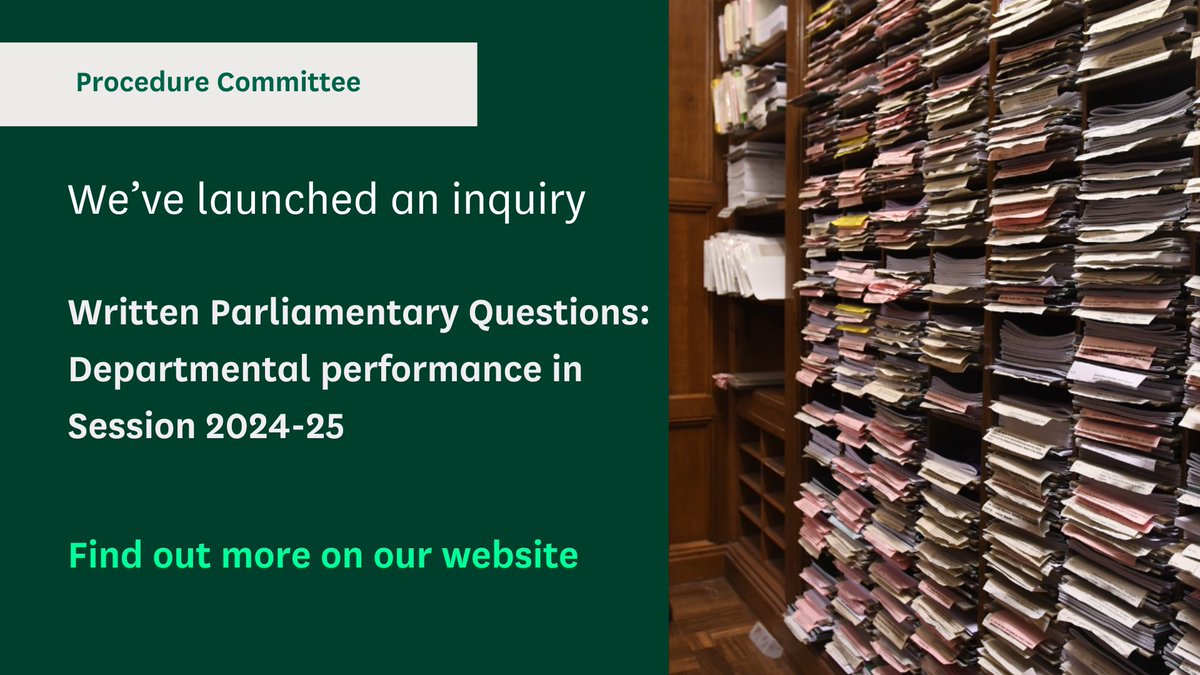 CommonsProcCom's tweet image. ✍️Our new inquiry will focus on the timeliness and quality of responses to written parliamentary questions in the 2024-25 parliamentary session.
Find out more: committees.parliament.uk/committee/126/…