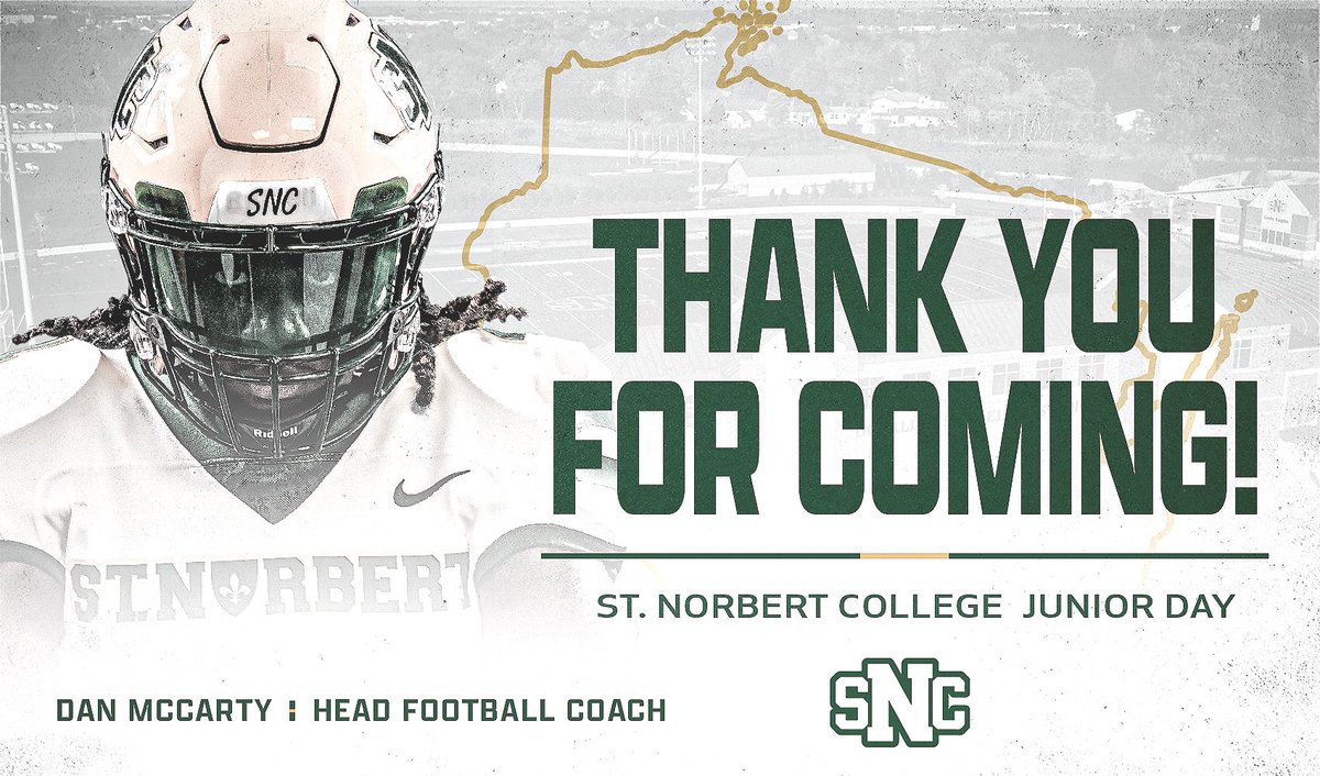 Coach McCarty (@coachdanmccarty) on Twitter photo A huge thank you to our recruits & their families for joining <a href="/SNCfootball/">St. Norbert Football</a> on our Junior Day yesterday. A lot of high character talented future Green Knights in attendance!! 🟢⚔️🟡 #GKC A huge thank you to our recruits & their families for joining <a href="/SNCfootball/">St. Norbert Football</a> on our Junior Day yesterday. A lot of high character talented future Green Knights in attendance!! 🟢⚔️🟡 #GKC