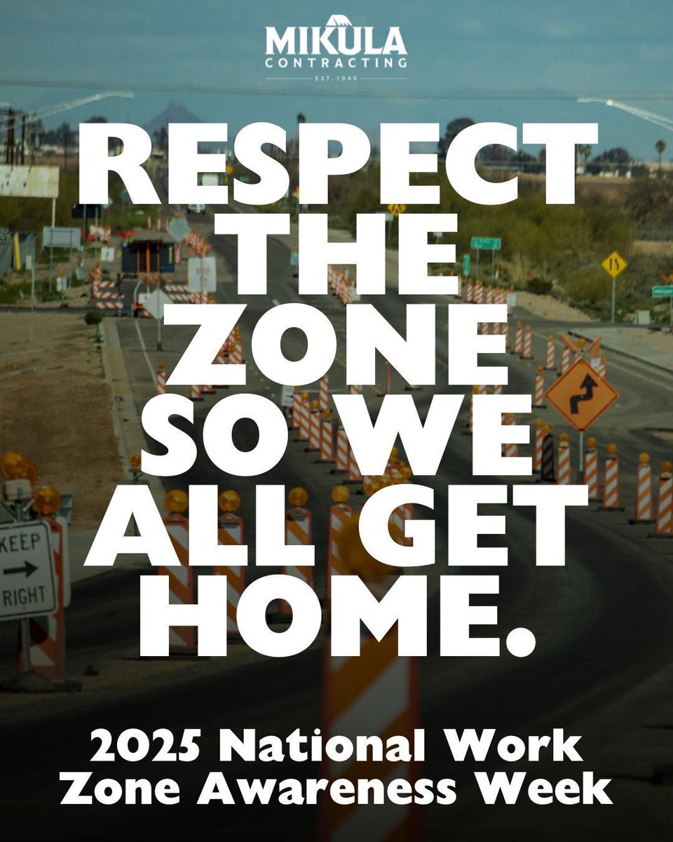 Mikulainc's tweet image. Last week was #NationalWorkZoneAwarenessWeek — a reminder of the importance of prioritizing safety. 🚧 We encouraged everyone to slow down and stay alert in work zones to help protect the lives of those working hard to keep our roads safe. Your caution truly makes a difference.