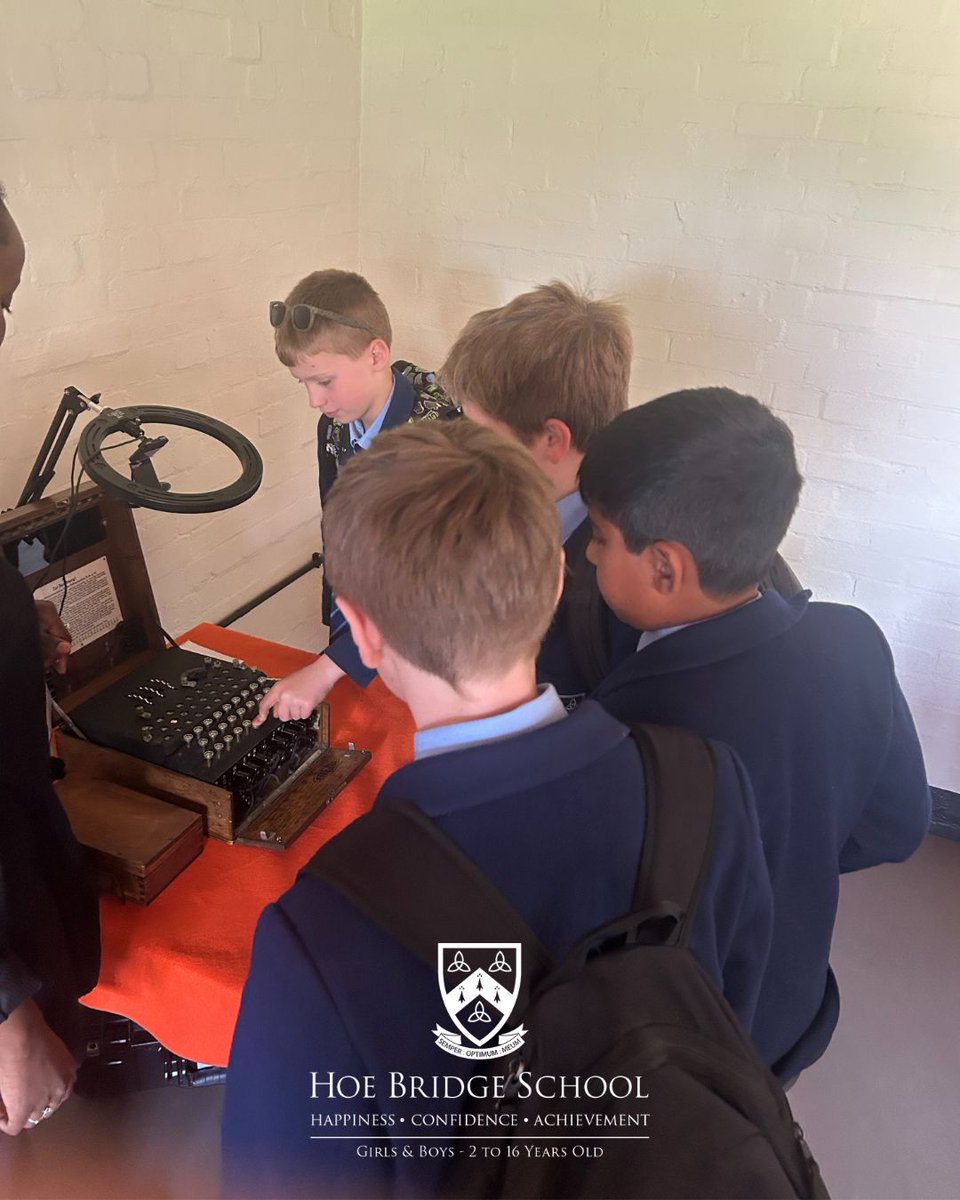 HoeBridgeSchool's tweet image. The Year 6 children have been enjoying their time at @bletchleypark, throwing themselves into a day of code-breaking challenges. A fantastic mix of fun and learning! 👩💻
#HoeBridgeSchool #hbshappiness #CodeBreaking #BletchleyPark