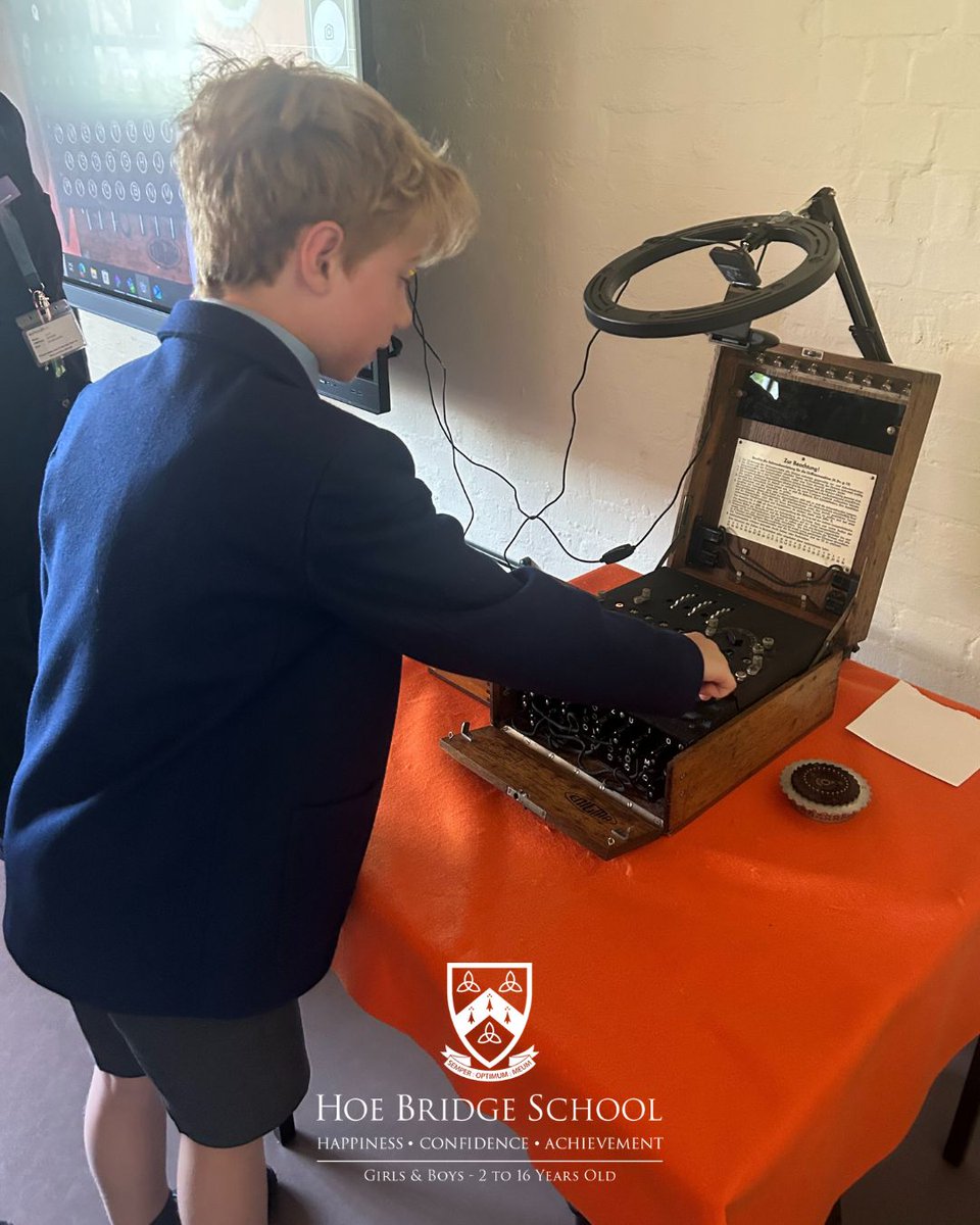 HoeBridgeSchool's tweet image. The Year 6 children have been enjoying their time at @bletchleypark, throwing themselves into a day of code-breaking challenges. A fantastic mix of fun and learning! 👩💻
#HoeBridgeSchool #hbshappiness #CodeBreaking #BletchleyPark