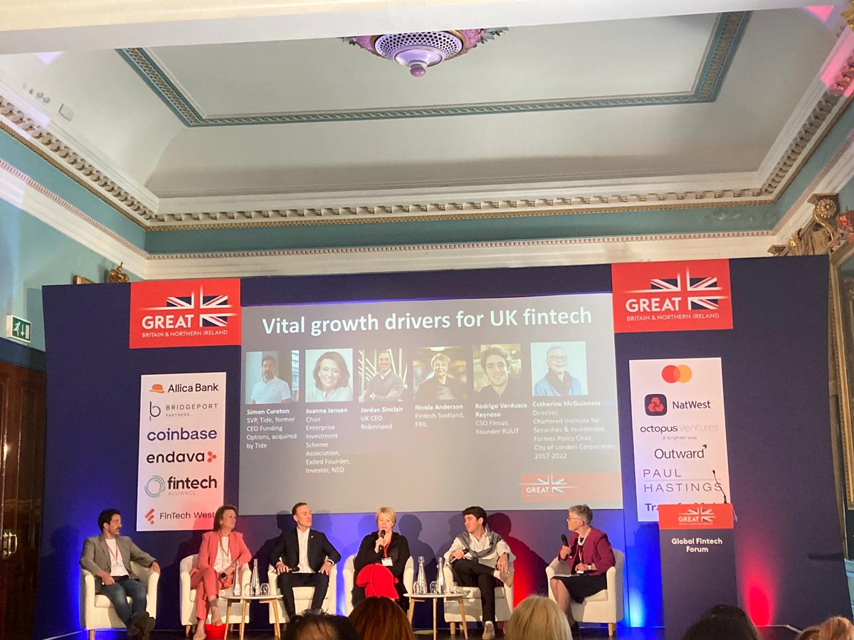 FinTech Scotland (@fintechscotland) on Twitter photo We're delighted to be kicking-off #UKFW2025 with the #GlobalFintechForum an event hosted by <a href="/biztradegovuk/">Department for Business and Trade</a> and <a href="/hmtreasury/">HM Treasury</a>.
Our CEO <a href="/AndersonNic_ola/">Nicola Anderson</a> shares a panel with fintech entrepreneurs and experts to discuss critical growth drivers for UK #fintech over the next 3-5 years We're delighted to be kicking-off #UKFW2025 with the #GlobalFintechForum an event hosted by <a href="/biztradegovuk/">Department for Business and Trade</a> and <a href="/hmtreasury/">HM Treasury</a>.
Our CEO <a href="/AndersonNic_ola/">Nicola Anderson</a> shares a panel with fintech entrepreneurs and experts to discuss critical growth drivers for UK #fintech over the next 3-5 years