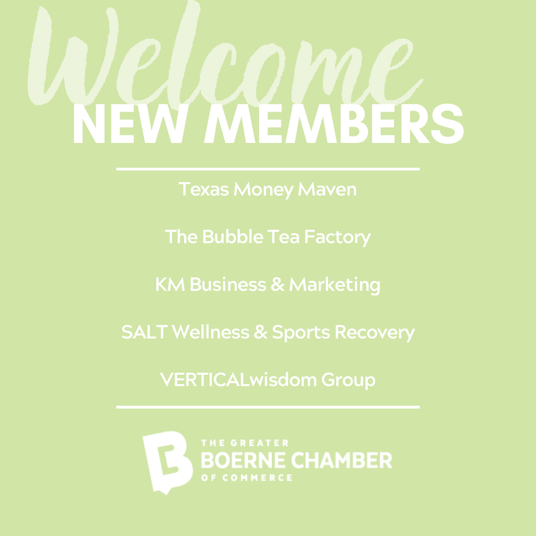 We are so excited to introduce another group of new members today! 🥳

Welcome to the Chamber!
🌟- Texas Money Maven
🌟- The Bubble Tea Factory
🌟- KM Business &amp; Marketing
🌟- SALT Wellness &amp; Sports Recovery
🌟- VERTICALwisdom Group

We’re so glad you are all here!🎉