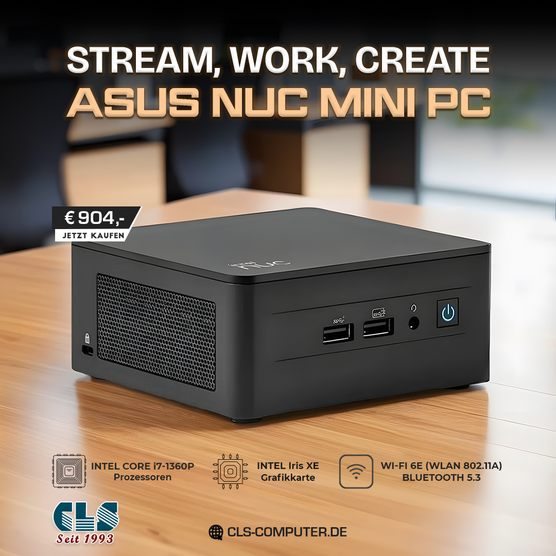 cls_computer's tweet image. 🚀 Entdecken Sie die Leistungsfähigkeit von Compact Computing!
💡 Der ASUS NUC 13 Pro Kit ist hier, um Ihren Arbeitsplatz neu zu definieren! 

👉 Bestellen Sie jetzt auf : cls-computer.de/intel-mini-pc-…

#asusNUC13Pro #CompactComputing #TechTrend #minipc #PortableWorkstation #PowerfulPC