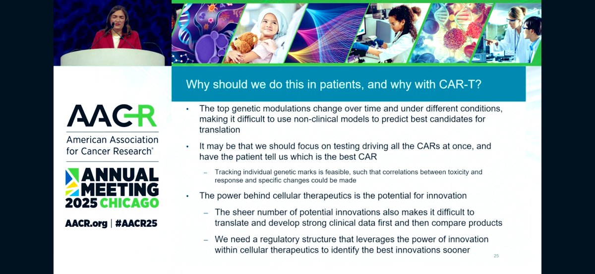 Jennifer Buell (@jbuell01) on Twitter photo At #AACR25, the always insightful and provocative Dr. <a href="/MarcelaMaus/">Dr Marcela Maus</a> presents unpublished data: IFN-γ/IFN-γR KO CAR-Ts expand and persist better. As genetic modulations evolve, patients—not models—should drive CAR selection. Living medicines are here. Collaboration is key. We need At #AACR25, the always insightful and provocative Dr. <a href="/MarcelaMaus/">Dr Marcela Maus</a> presents unpublished data: IFN-γ/IFN-γR KO CAR-Ts expand and persist better. As genetic modulations evolve, patients—not models—should drive CAR selection. Living medicines are here. Collaboration is key. We need