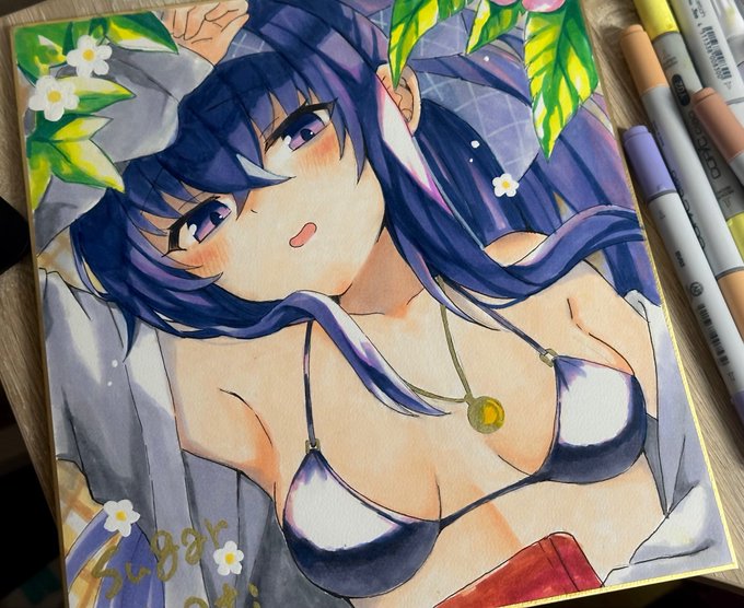 水着ウイの色紙できました!明日持っていきます…! 