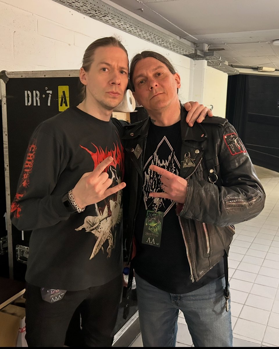 Went to Antwerp last week for a show  👻 and run in to Tobbe from Repugnant, good hang  and fun chatting  with a fellow Swede.  #dismember #ghost