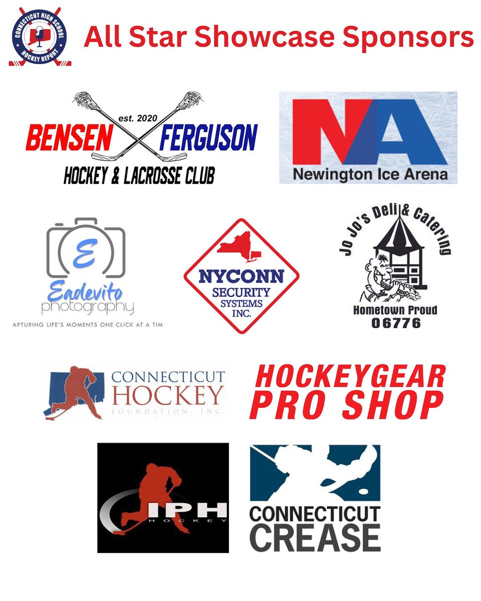 Huge thank you to our All Star Game sponsors! We would not be able to do it without you! If you are interested in paying it forward or becoming one of sponsors next season please Venmo us @cthshockey or email us at cthshockeyreport@gmail.com
<a href="/CTHKReportChris/">CT HS Hockey Report Chris</a> 
<a href="/CTHKReport/">CTHS Hockey Report</a>