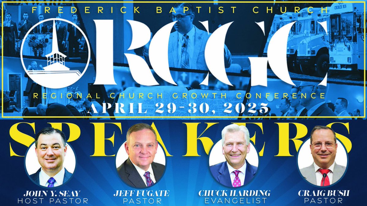 My travels take me today to Fredrick Maryland and the Fredrick Baptist Church for the annual Regional Church Growth Conference. Join us Monday and Tuesday evening and Tuesday morning.