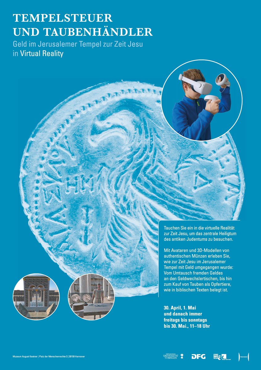 📢Our SFB 1391 Andere Ästhetik #VR exhibition will be on display at the Museum August Kestner <a href="/hannover/">Stadt Hannover</a> from April 30 to May 30, in conjunction with the #Kirchentag 2025.
#archaeology #numismatics #digitalhumanities
➡️hannover.de/Museum-August-…