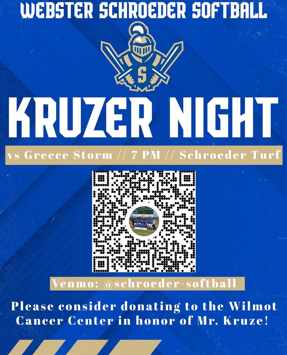 GAME DAY!! It’s Kruzer night today, we will be taking donations in Mr. Kruzer’s honor for the Wilmot Cancer Center!! Game at 7 home vs Greece Storm!