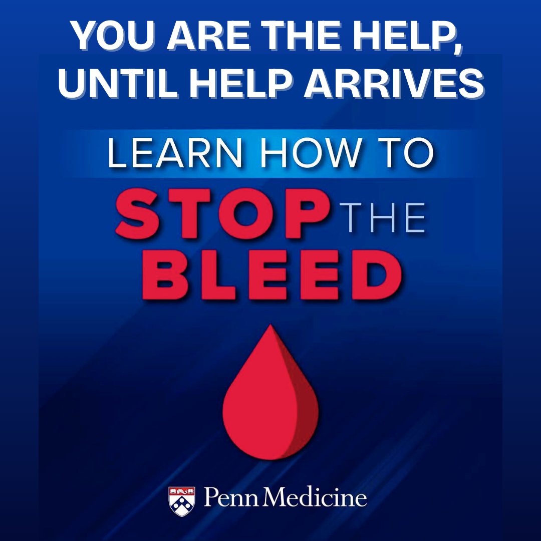 What would you do in a bleeding emergency?
 
On this #StopTheBleedDay — get trained to save a life.
 
Sign up for a free class: PennMedicine.org/StopTheBleed
 
#StopTheBleed #SaveALife #PennTrauma
