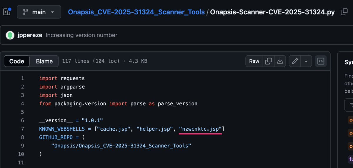 nextronresearch's tweet image. A third webshell (nzwcnktc.jsp) was listed in the @onapsis scanner for CVE-2025-31324.
It shows attackers use random names to backdoor SAP NetWeaver systems.
External detection is unreliable.
I recommend running a local compromise assessment.

Both THOR Lite and THOR Cloud Lite…