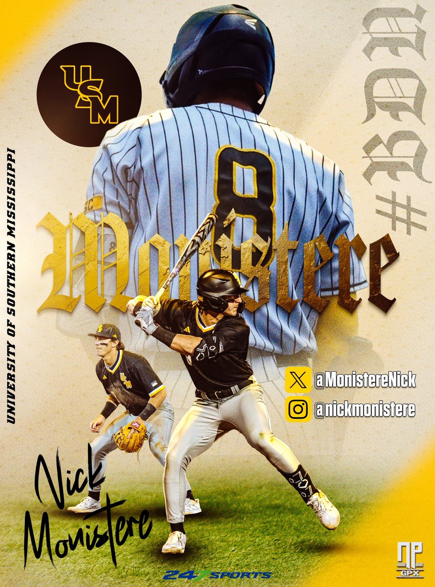 Nick Monistere. (<a href="/MonistereNick/">Nick Monistere</a>) 

.335 AVG.
16 HR’s
56 RBI

The University of Southern Mississippi. 🦅 
Northwest Rankin | Flowood, Mississippi. 

Arguably, the top second baseman in the nation. #smttt #bdn