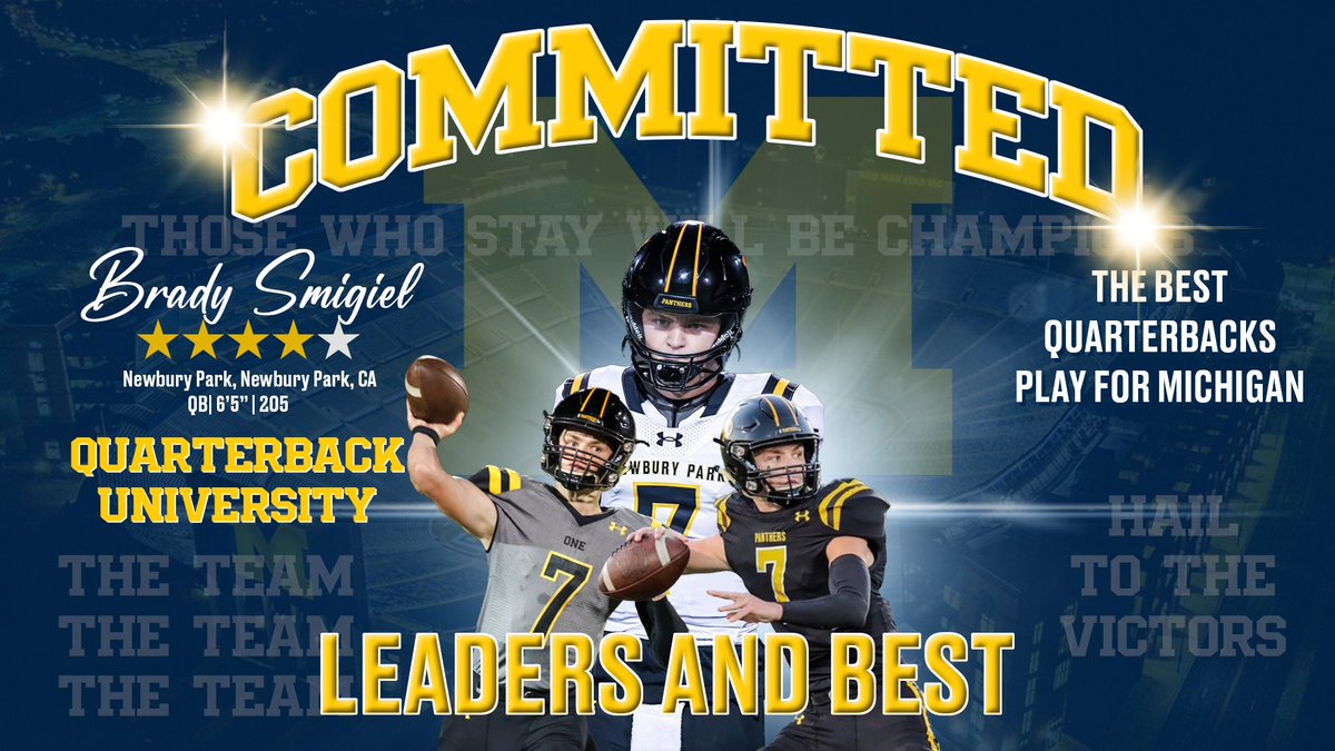 Top 10 QB commit <a href="/BradySmigiel/">Brady Smigiel</a> already recruiting for Michigan; In contact with three major targets (VIP) 247sports.com/college/michig…