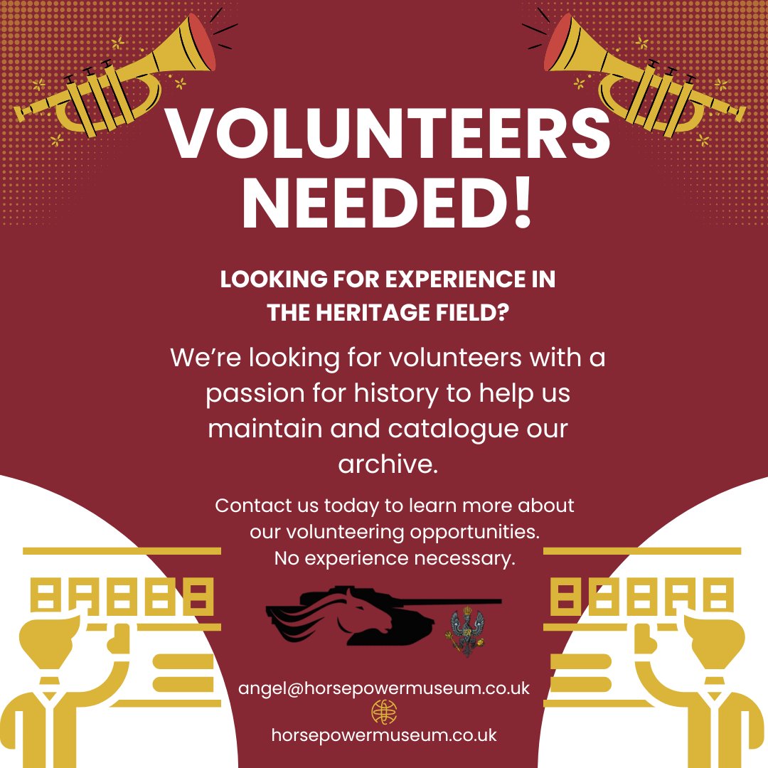 HorsePowerMus's tweet image. Looking for experience in a museum/archive? Why not volunteer with us.
For further info please contact: angel@horsepowermusuem.co.uk / 01962 828539
#volunteers #museumvolunteer