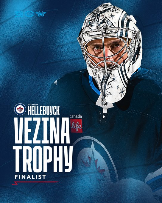 The Winnipeg Jets Hockey Club, in conjunction with the National Hockey League, announced that Winnipeg Jets goaltender Connor Hellebuyck is among the three finalists for the 2024-25 Vezina Trophy, which is awarded “to the goaltender adjudged to be the best at his position”.