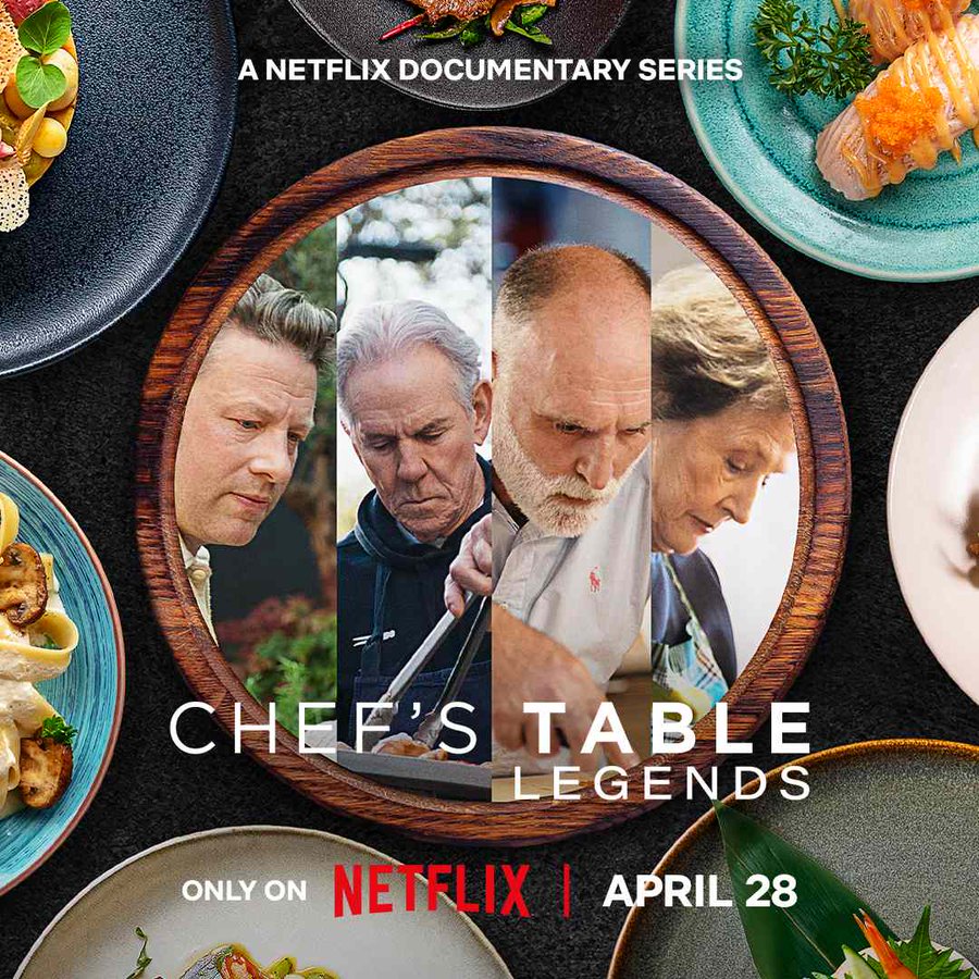TVTango's tweet image. 🌟Watch Now @netflix Series Premiere CHEF&apos;S TABLE: LEGENDS #ChefsTableLegends Featuring @chefjoseandres @jamieoliver @AliceWaters #ThomasKeller About bit.ly/4cRIqIp