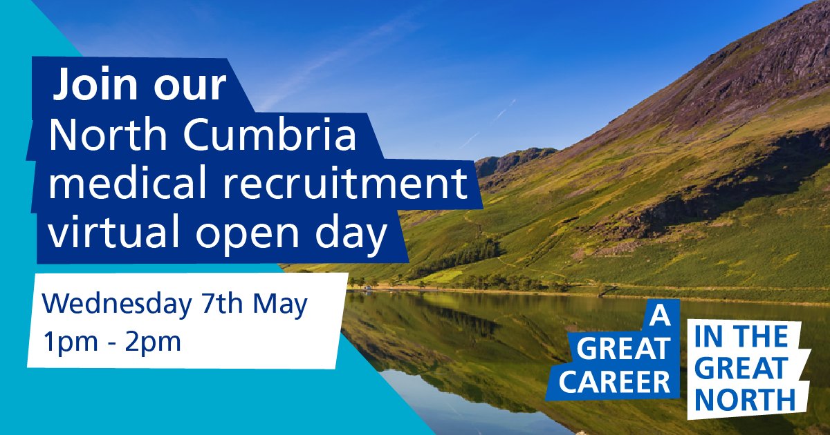 Doctors: Ready for your next big move?

Join us for an inspiring online event that shines a light on the exciting roles, education, and research opportunities across #NorthCumbria

🗓 Wed 7th May
bit.ly/4jqcT2E

#NHSJobs