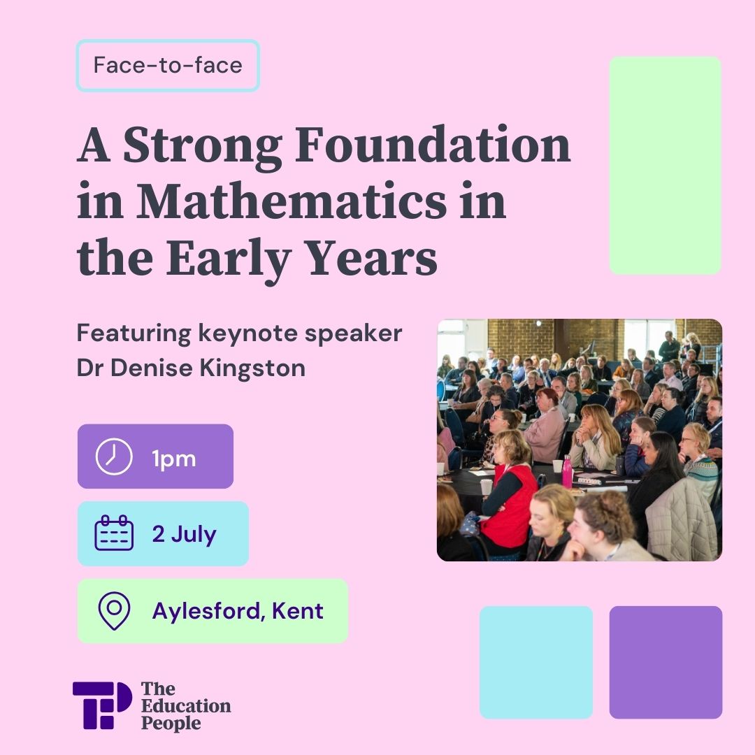 🗓️Join us for A Strong Foundation in Mathematics in the Early Years

Join Dr Denise Kingston as she explores what research tells us about great maths teaching in the early years, plus practical ideas to try! 

🤩Find out more here - ow.ly/ibUx50VHMIo