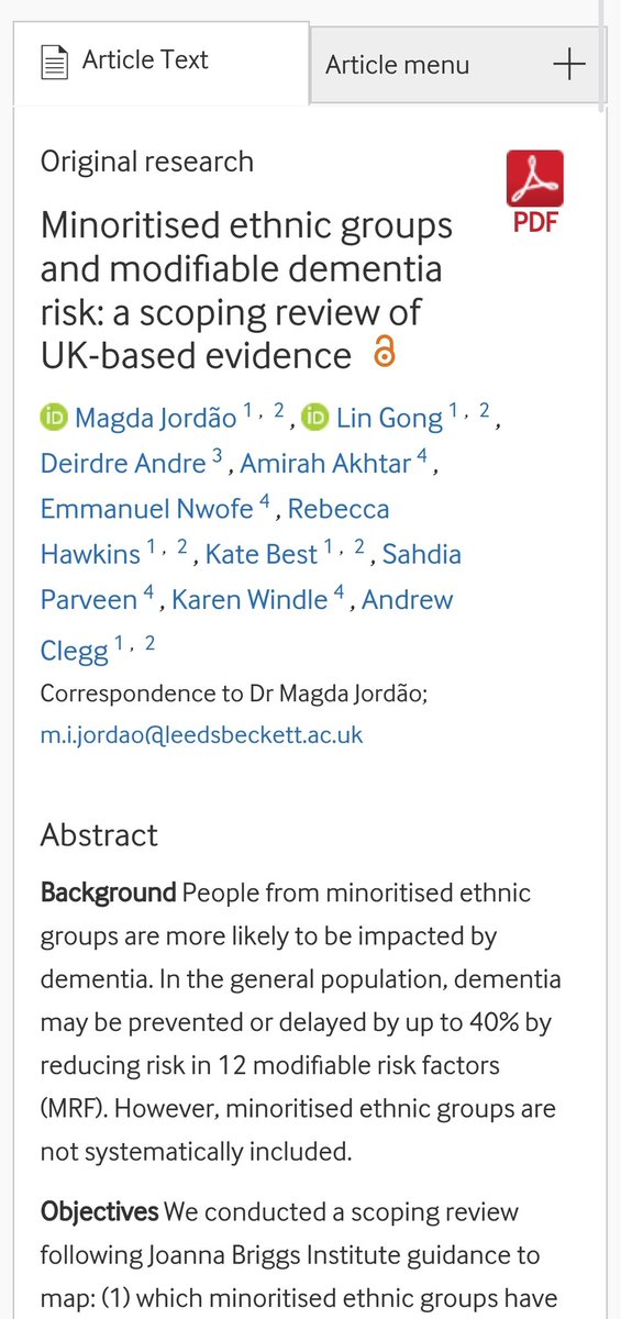 Dr Sahdia Parveen (@sahdiaparveen) on Twitter photo Great to see our latest work on minority ethnic communities & #dementia prevention led by <a href="/JordaoMagda/">Magda Jordão</a> published jech.bmj.com/content/early/… Great to see our latest work on minority ethnic communities & #dementia prevention led by <a href="/JordaoMagda/">Magda Jordão</a> published jech.bmj.com/content/early/…