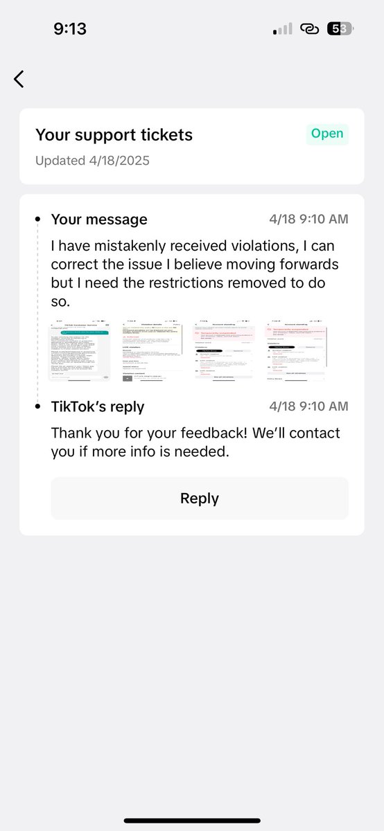 Dadgangcards's tweet photo. @TikTokSupport 

I’m still in need of help, it’s been weeks with no actual support from TikTok, only
A closed help ticket and redirection to one another. I cannot pin products to my live and has violations without any direct guidance on what I actually done. https://t.co/YASR4lji24