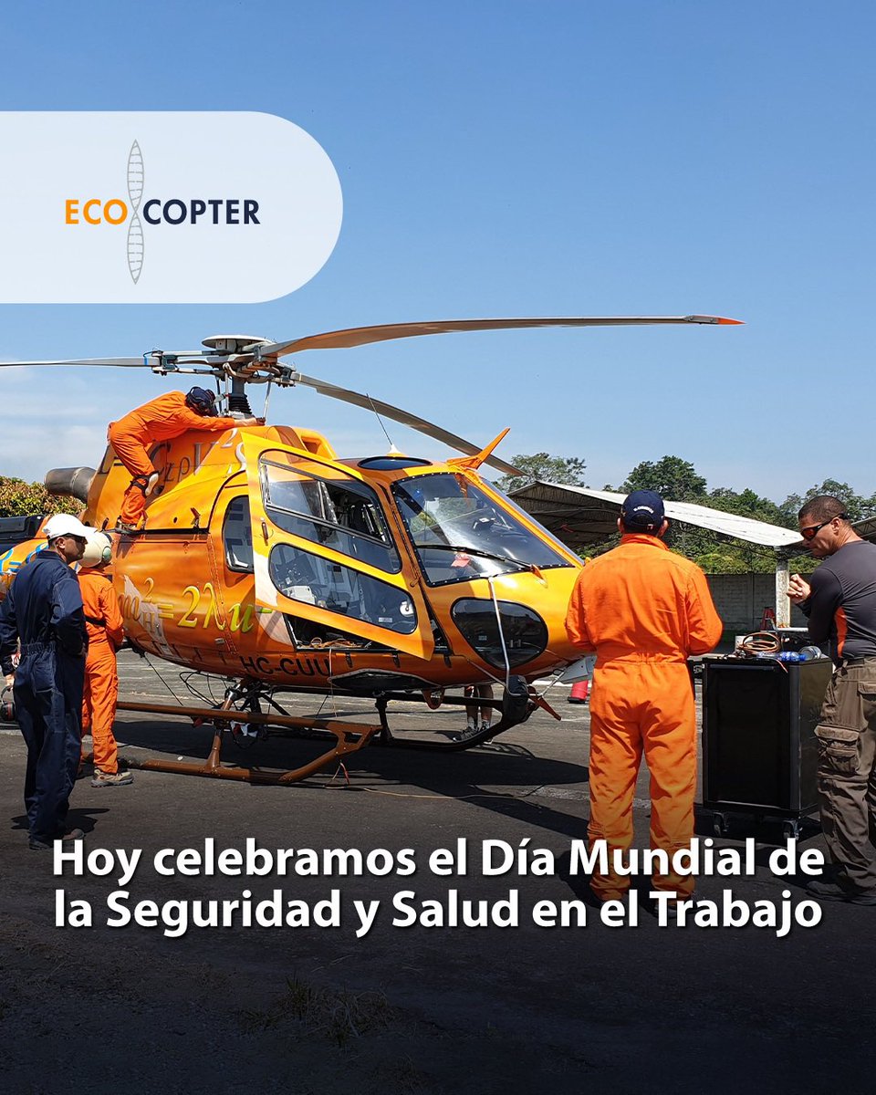 En Ecocopter, creemos que la seguridad y salud en el trabajo es un derecho fundamental. Hoy en el Día de la Seguridad y Salud en el Trabajo, nos comprometemos a seguir trabajando para proteger la salud y seguridad de nuestros empleados y colaboradores. #SeguridadYSaludEnElTrabajo