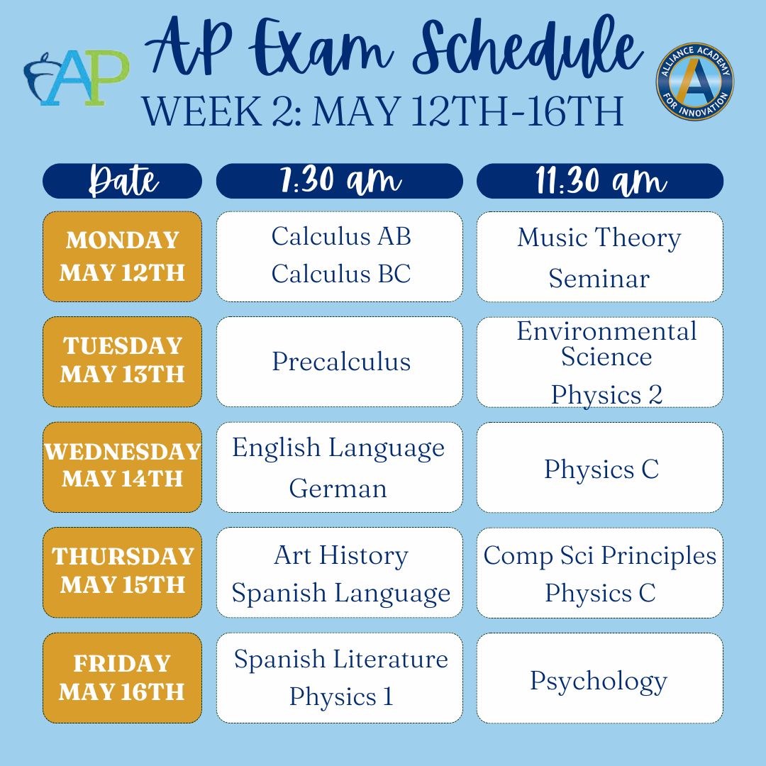 AP Exams are coming soon!  May 5-16!