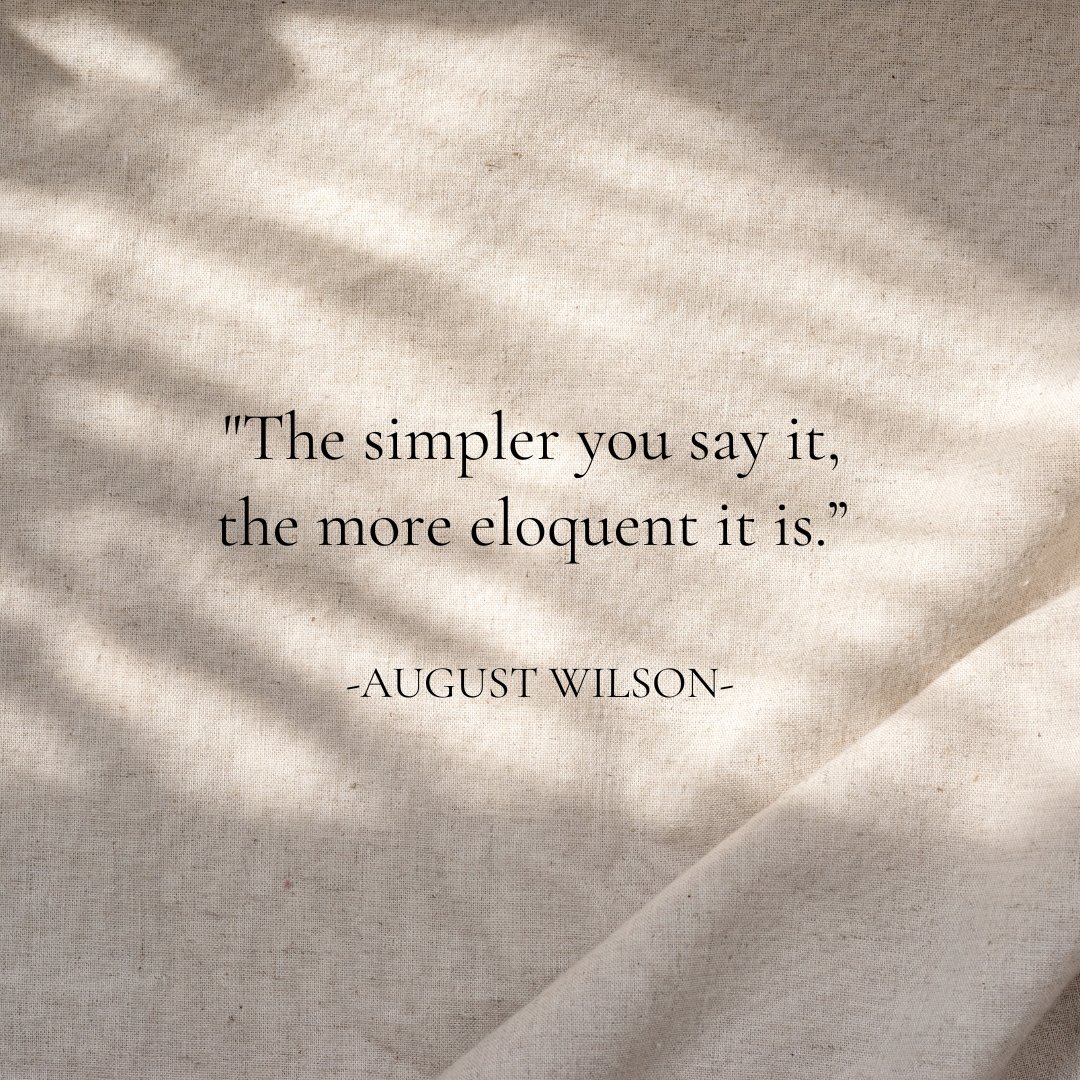 AtxEva's tweet image. Words don’t have to be complicated to make an impact ✍️. Here’s your periodic reminder to keep it simple, and you’ll keep it powerful. Every great writer knows that true eloquence is in clarity. 🌟

#WritingWisdom #AugustWilson #SimpleIsPowerful #WritersLife #CommunicationMatters