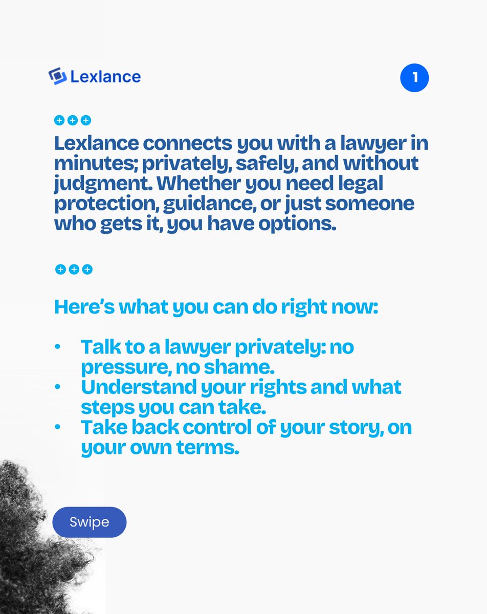 Lexlance_app's tweet image. Too many survivors are left carrying shame that was never theirs to begin with.
You don&apos;t have to walk through it alone. You deserve to be heard, protected, and you deserve justice.
When you’re ready, LexLance will be right here with you.