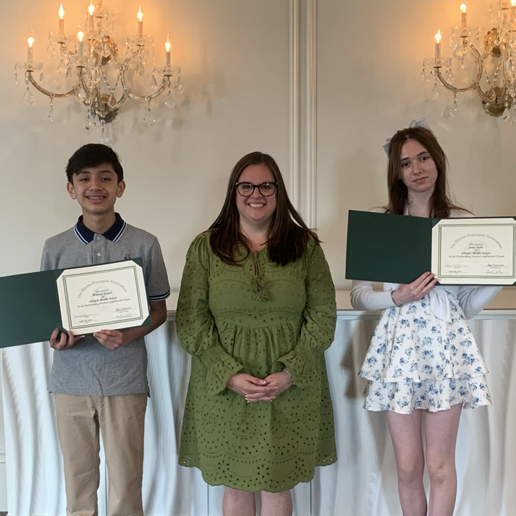 Congrats to Albright's Josie and William for being recognized by the Illinois Principal's Association at today's Student Recognition breakfast. 🎉