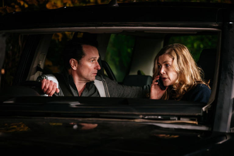 Cracking interview just now with Rosamund Pike and Matthew Rhys about their whipsmart new thriller, Hallow Road