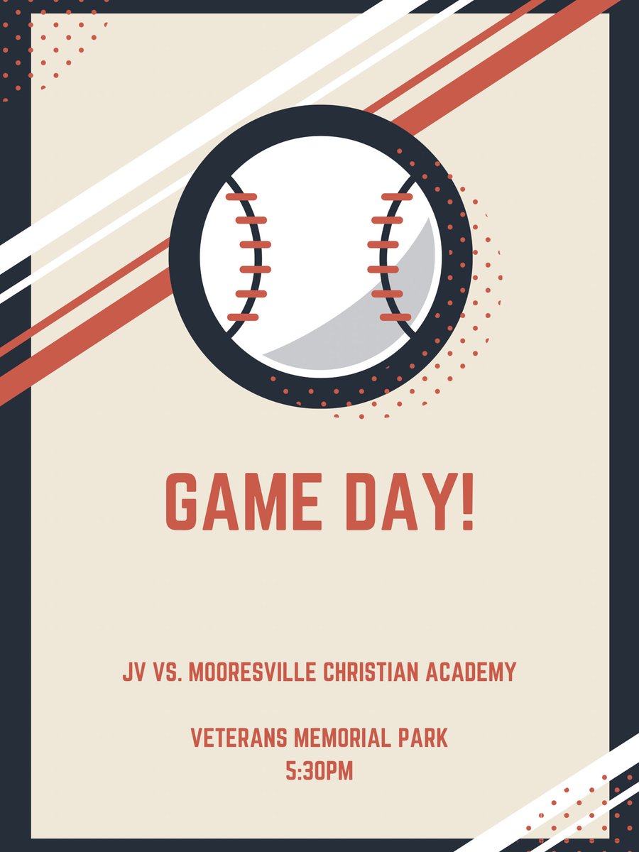 Game day! JV is up against Mooresville Christian Academy tonight at 5:30 at Veterans Memorial Park. #LetsGoKings