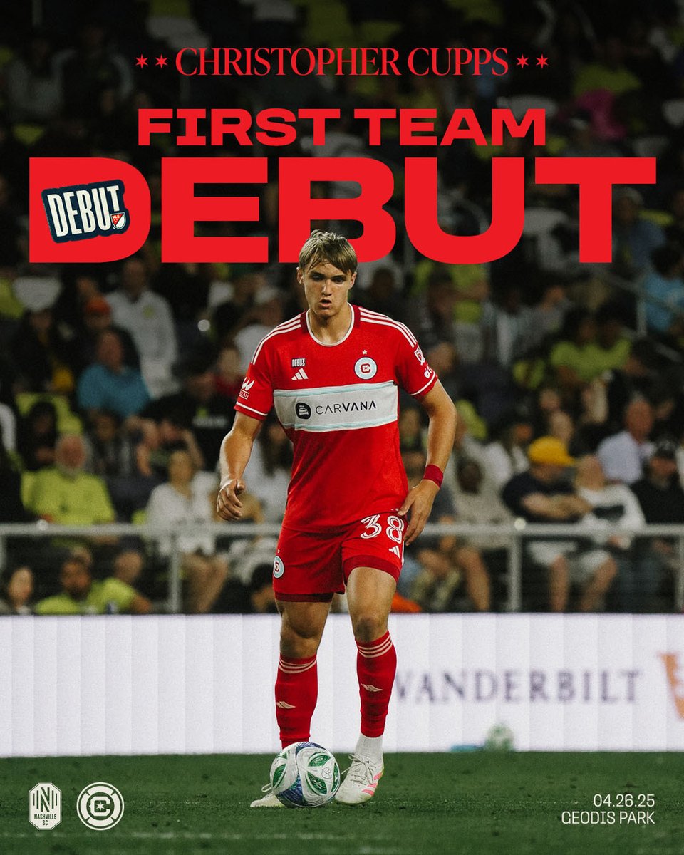 At 16 years old, Christopher Cupps becomes the youngest Homegrown player in Fire history to make his MLS debut 👏 #cf97