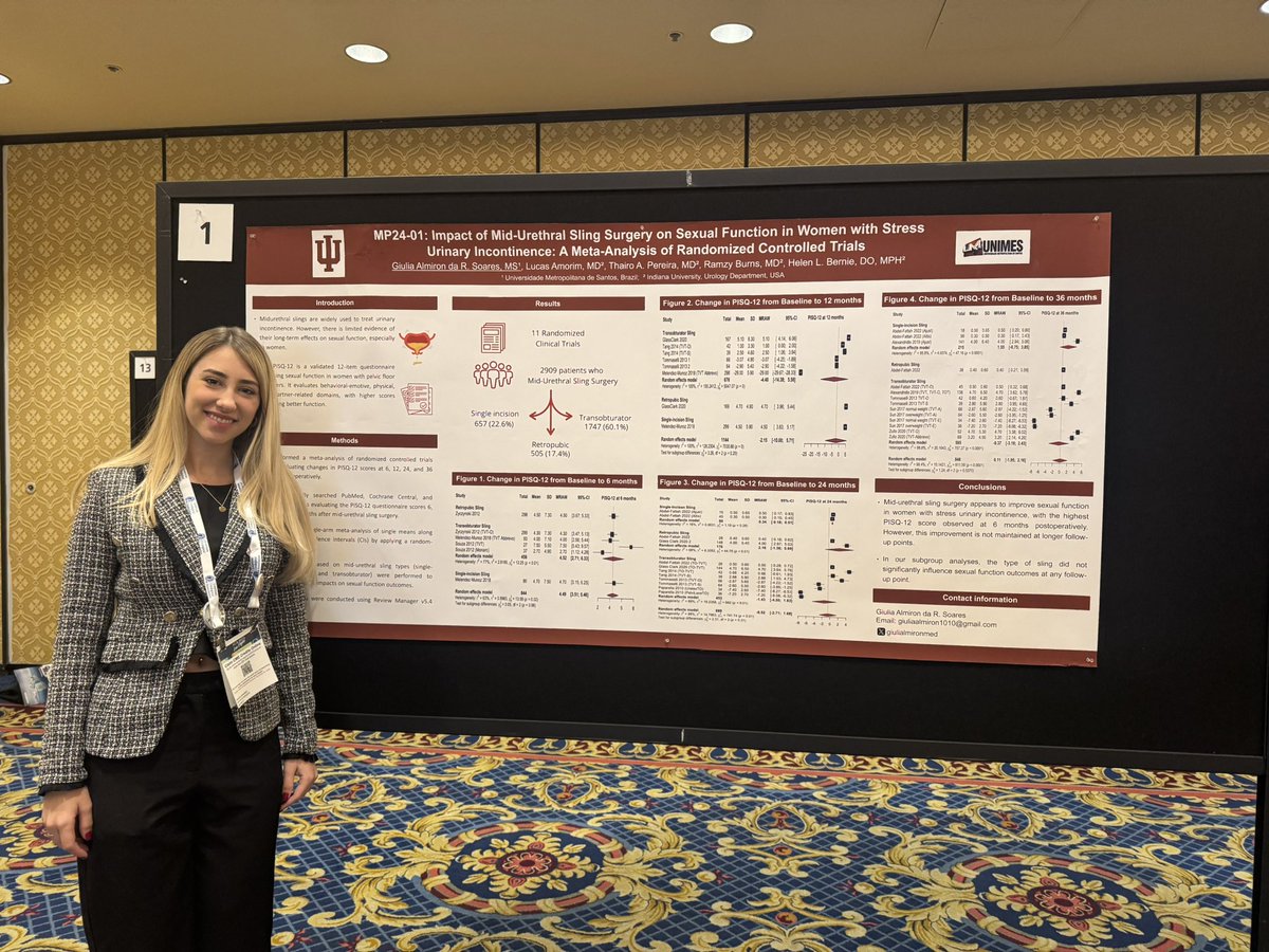 Urology Times (@urologytimes) on Twitter photo Hot off the press!📣Great presentation from <a href="/giulialmironmed/">Giulia Almiron</a> showing a meta-analysis on female sexual function after mid-urethral sling placement. All types of sling showed an improvement at 6 months post-op, but long term improvement is not maintained. Important for patient Hot off the press!📣Great presentation from <a href="/giulialmironmed/">Giulia Almiron</a> showing a meta-analysis on female sexual function after mid-urethral sling placement. All types of sling showed an improvement at 6 months post-op, but long term improvement is not maintained. Important for patient