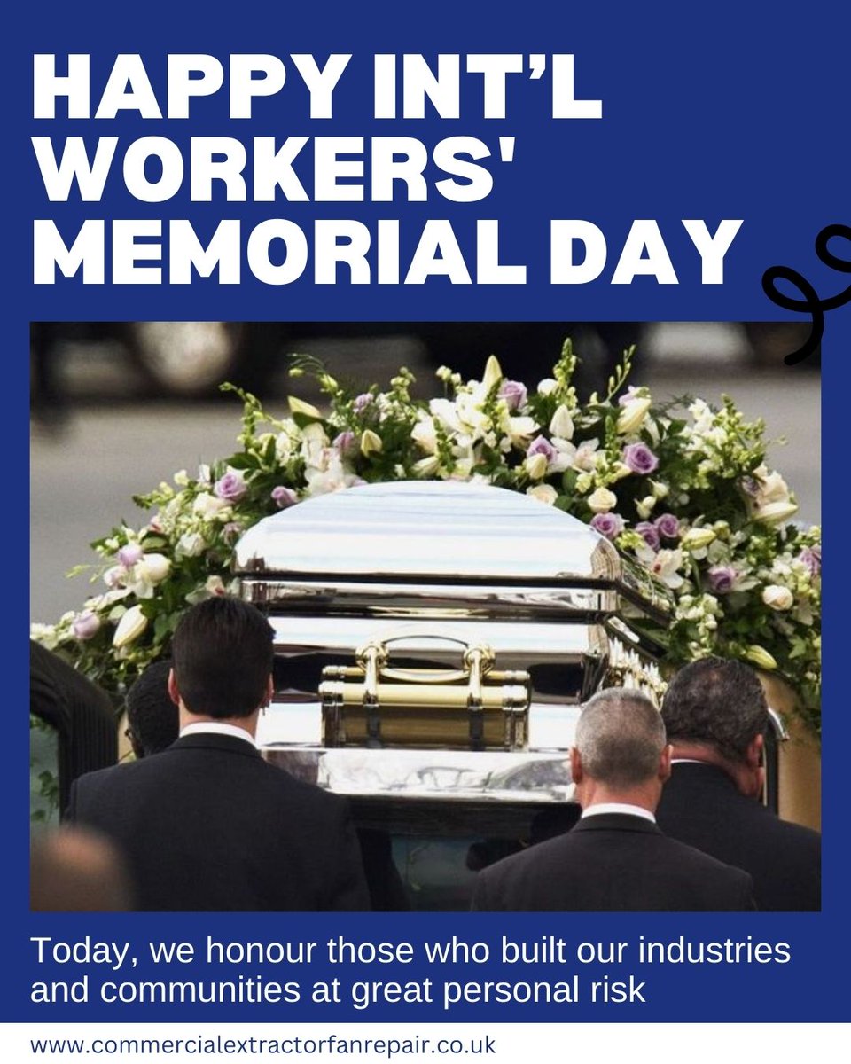 extfanrepair's tweet image. Happy International Workers’ Memorial Day to you, from all of us at Commercial Extractor Fan Repairs

0203 813 5932
commercialextractorfanrepair.co.uk

#commercialextractorfanrepairs #ExtractorFanRepairs #Monday #InternationalWorkersMemorialDay #WorldDayForSafetyAndHealthAtWork