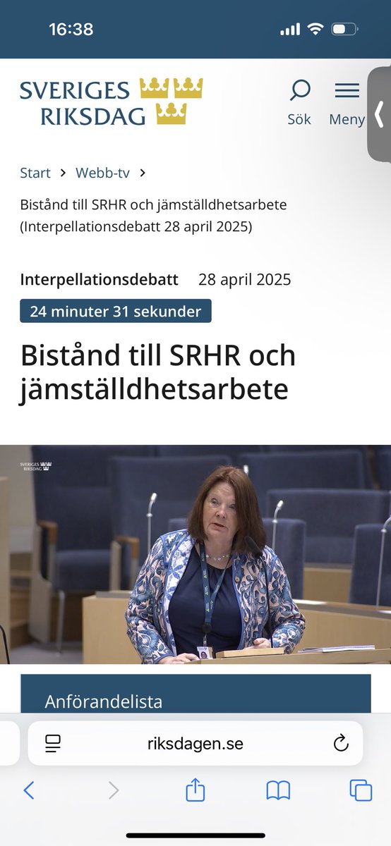 Jämställdhet och SRHR är under attack globalt, då måste Sverige höja rösten och stå upp för kvinnor, flickor o Hbtq personers rättigheter . Se gärna min debatt med biståndsminister Dousa.