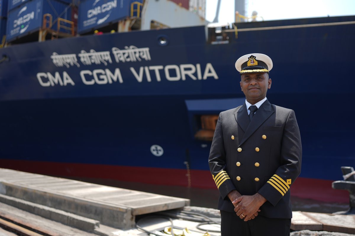CMA CGM Group (@cmacgm) on Twitter photo 🇮🇳⚓ Two months after welcoming <a href="/narendramodi/">Narendra Modi</a> in Marseille, CMA CGM VITORIA becomes our first-ever Indian-flagged vessel!
A major step in strengthening CMA CGM’s presence in India and supporting the India-Middle East-Europe Corridor (IMEC).
#CMACGM 🇮🇳⚓ Two months after welcoming <a href="/narendramodi/">Narendra Modi</a> in Marseille, CMA CGM VITORIA becomes our first-ever Indian-flagged vessel!
A major step in strengthening CMA CGM’s presence in India and supporting the India-Middle East-Europe Corridor (IMEC).
#CMACGM