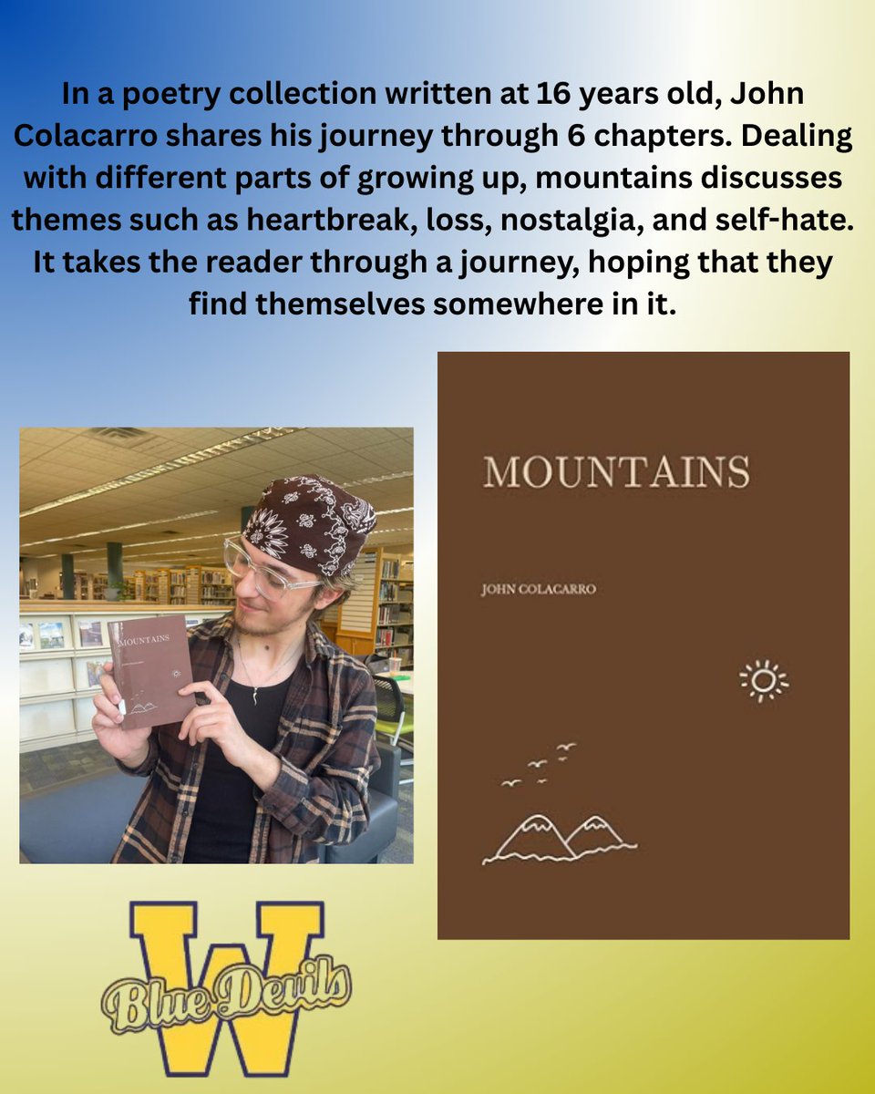 Congratulations to Wickliffe student John Colacarro for publishing his first book which is available at the Wickliffe Library and also on Amazon - shorturl.at/MJLQa