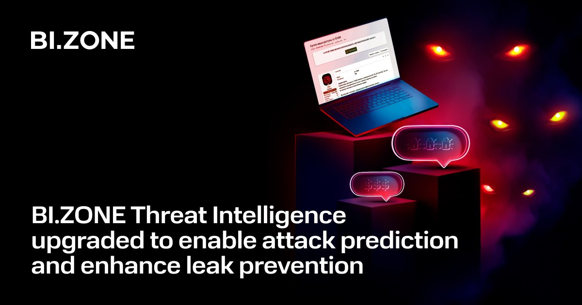 BI.ZОNE Threat Intelligence updated with the
Underground resources tool

Now specialists can monitor underground resources for
information related to their organization. This enables
companies to predict cyberattacks and mitigate data
leaks.

Learn more: bit.ly/42U2FAN