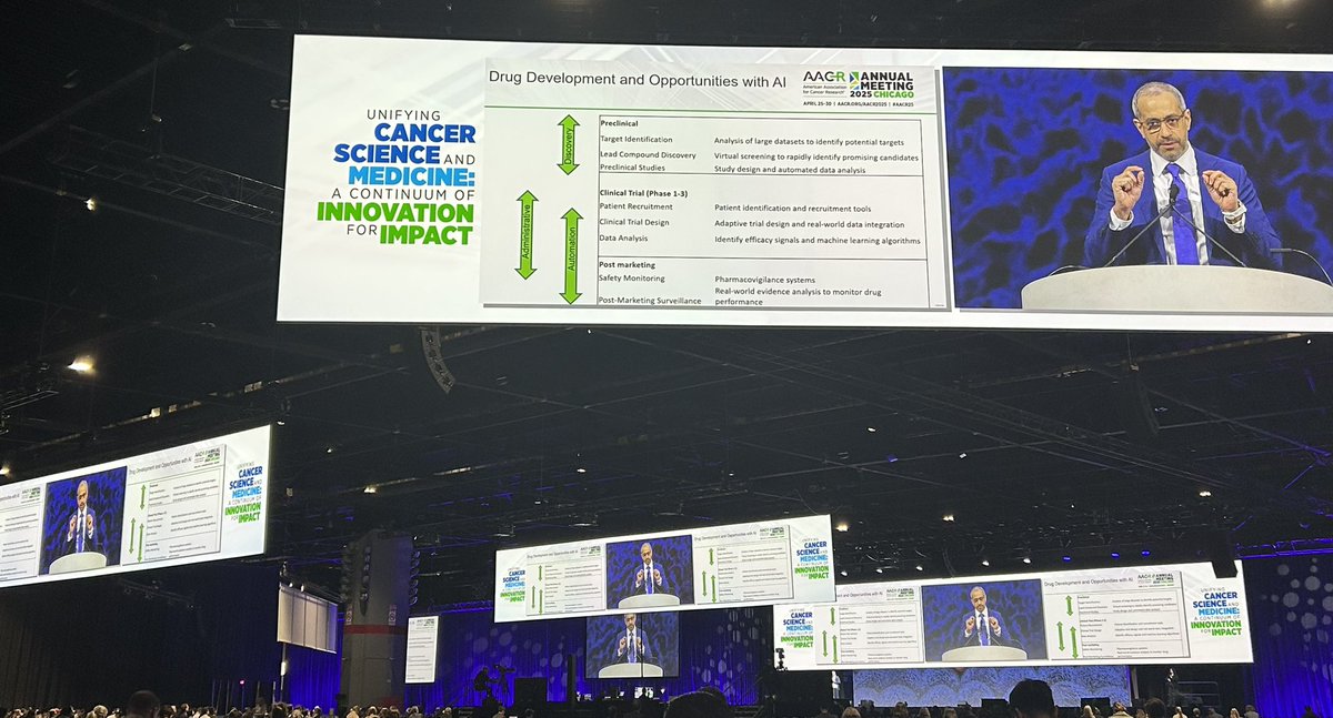 TGeorgeMD's tweet image. The one and only Dr. @ShaalanBeg on the big screen(s) at the @AACR Plenary providing insights into the next generation of #cancer #clinicaltrials.
Well done sir! 👏🏻👏🏻👏🏻
