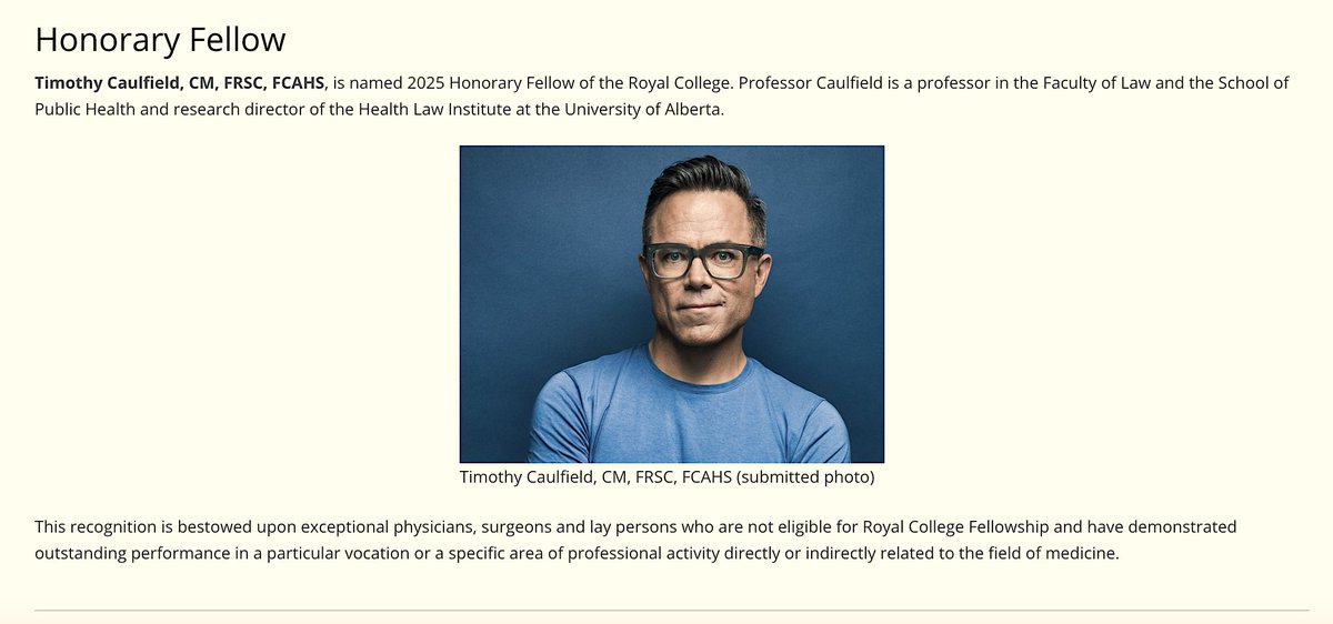 Beyond honoured to be a named an Honorary Fellow of the Royal College of Physicians and Surgeons of Canada! 🙏🙏🙏

Announcing the Royal College’s 2025 award recipients and Honorary Fellow royalcollege.ca/en/newsroom/po… via <a href="/Royal_College/">The Royal College</a> cc <a href="/UAlberta/">University of Alberta</a> <a href="/UAlbertaLaw/">University of Alberta Faculty of Law</a>