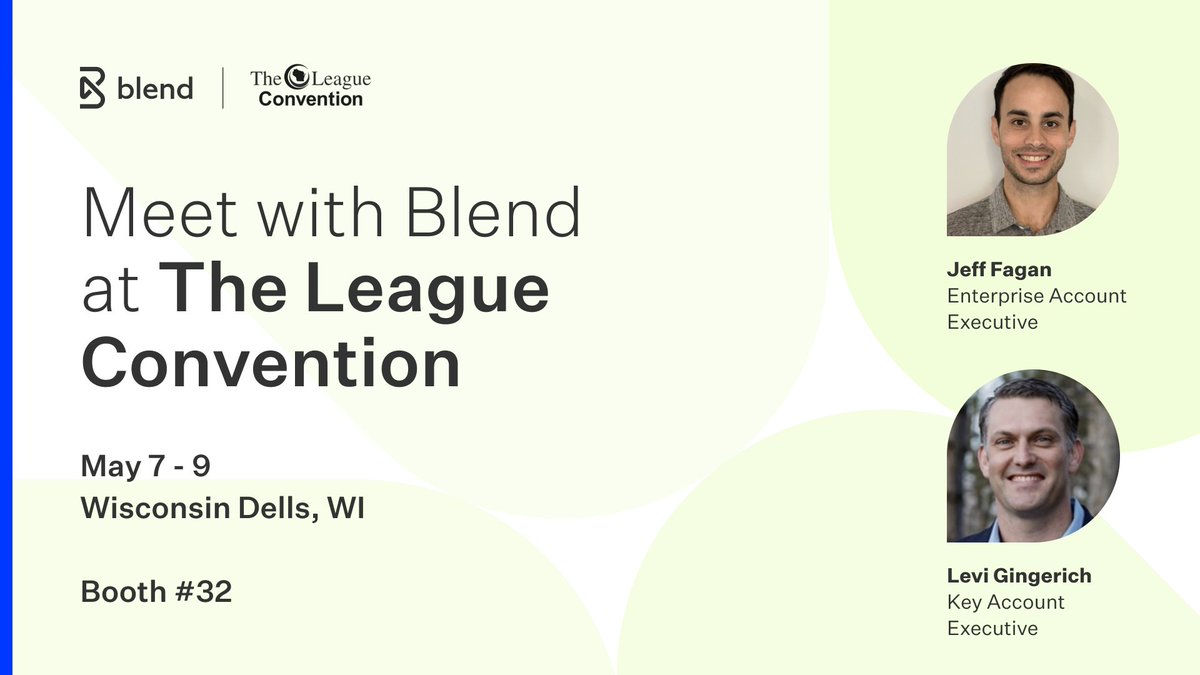 Blend (@blendlabsinc) on Twitter photo See how Blend helps #creditunions grow—meet us at <a href="/WICULeague/">The WI Credit Union League</a> Convention in Wisconsin Dells May 7-9 ... our team will be at Booth #302 to demo how our unified platform can help you originate any product seamlessly. See Blend in action! 🗓️ Book a meeting hubs.ly/Q03jXJJn0 See how Blend helps #creditunions grow—meet us at <a href="/WICULeague/">The WI Credit Union League</a> Convention in Wisconsin Dells May 7-9 ... our team will be at Booth #302 to demo how our unified platform can help you originate any product seamlessly. See Blend in action! 🗓️ Book a meeting hubs.ly/Q03jXJJn0