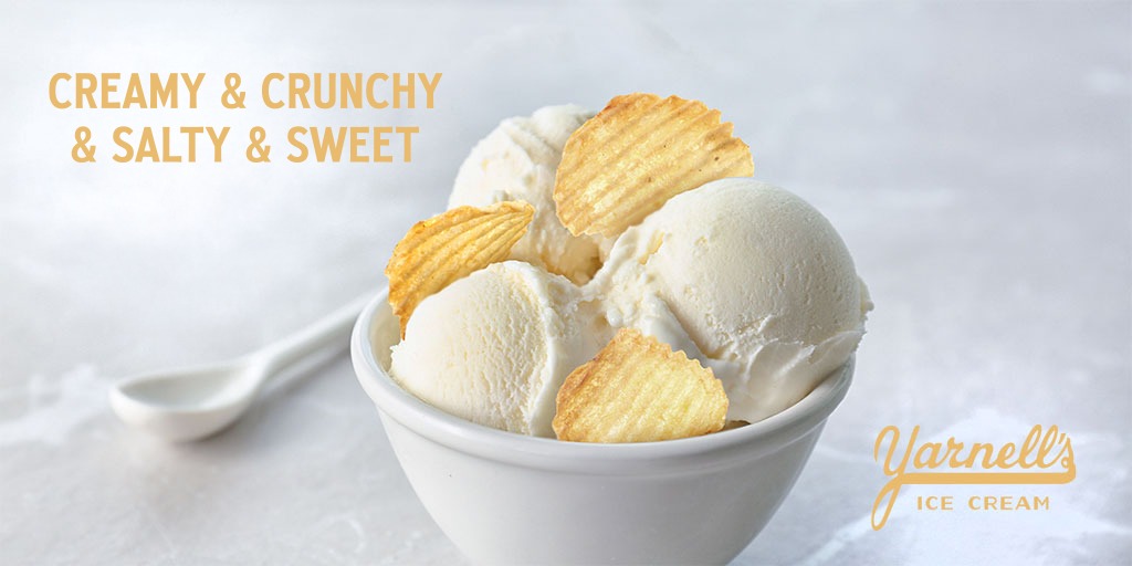 Opposites attract. Pick up some chips to top your Yarnell’s.

#potatochips #icecreamtoppings #icecream #yarnells #yarnellsicecream  #desserts