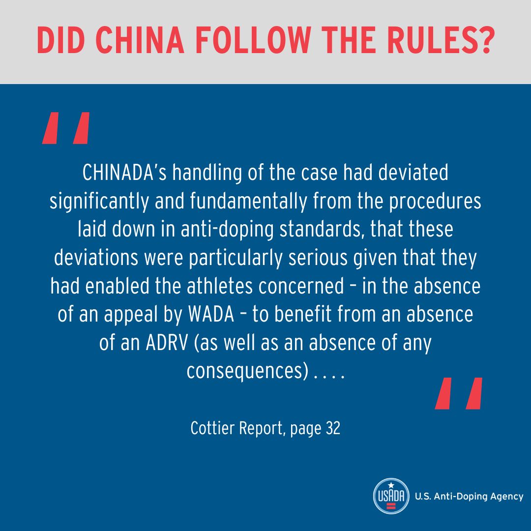 Just over a year after the TMZ 23 cases were revealed, the world still has cause to believe that justice has not been served. WADA’s own investigator found that China and WADA had not enforced the rules, which means that special treatment was granted to a select group of