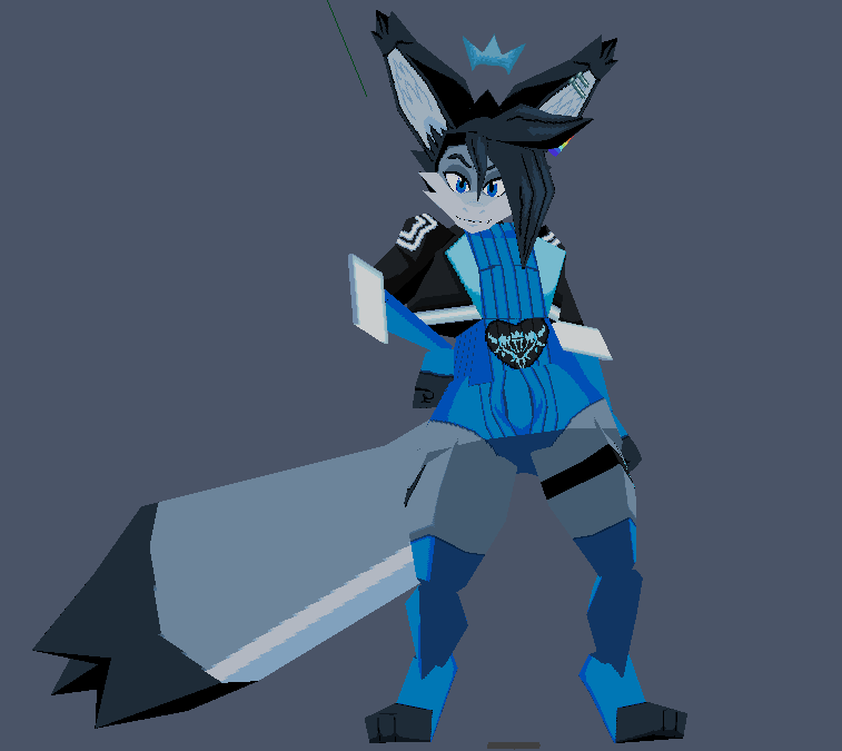 CaptainNovaVT's tweet photo. For the #1024challenge I did a low poly rendition of everyone's favorite cryo prince: Lumetric! Thanks for being a friend since I started my Vtuber Journey! https://t.co/zzwwXNtuZ6