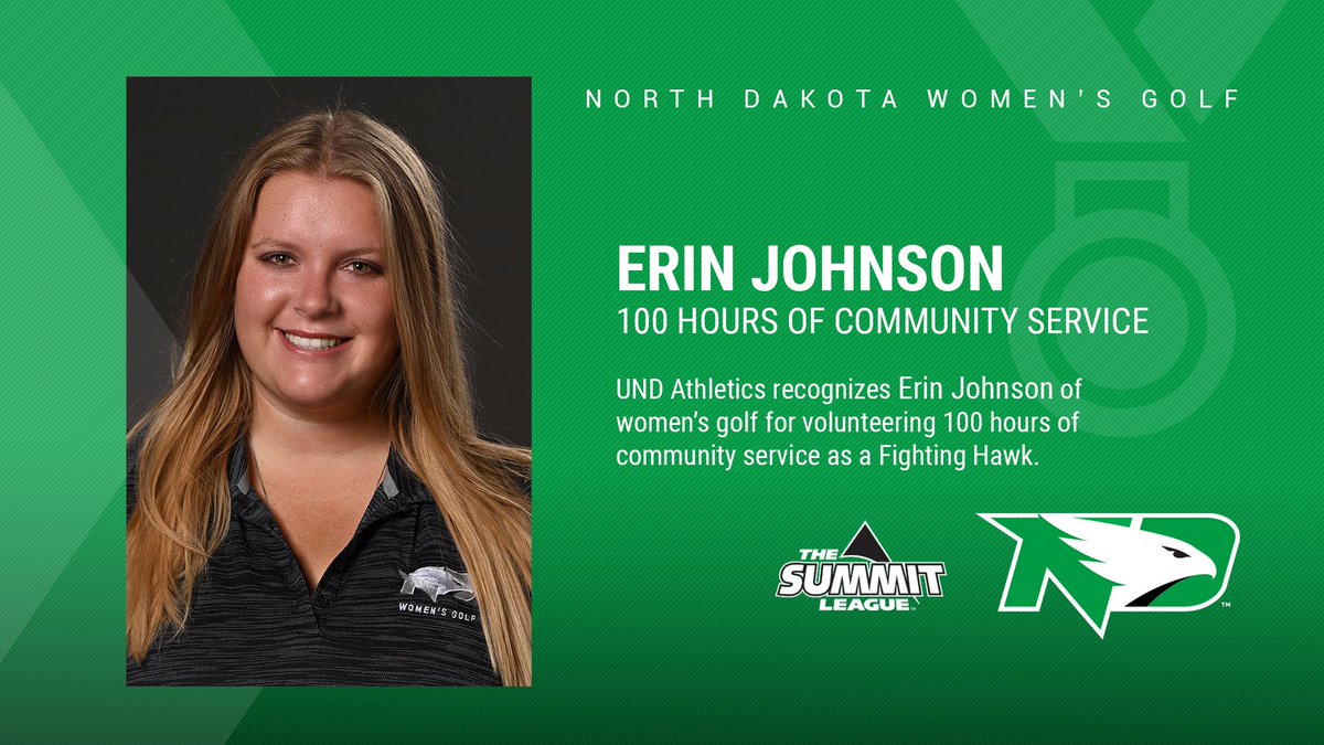 UND Student-Athlete Leadership (@und_sa_lead) on Twitter photo Congratulations to <a href="/UNDwgolf/">UND Women's Golf</a>’s Erin Johnson for volunteering 100 hours of community service! #UNDproud Congratulations to <a href="/UNDwgolf/">UND Women's Golf</a>’s Erin Johnson for volunteering 100 hours of community service! #UNDproud