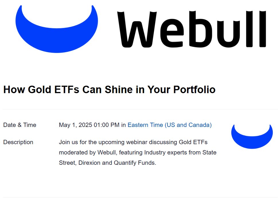 Quantify Funds (@quantifyfunds) on Twitter photo Please join us on May 1st at 1pm EST as our very own <a href="/DavidDziekanski/">David Dziekanski</a> joins <a href="/StateStreetETFs/">State Street SPDR ETFs</a> and @direxionletfs to discuss Gold ETFs with <a href="/webull/">abhishek chaudhary</a>
STKd $BTGD
Register at webull.zoom.us/webinar/regist… Please join us on May 1st at 1pm EST as our very own <a href="/DavidDziekanski/">David Dziekanski</a> joins <a href="/StateStreetETFs/">State Street SPDR ETFs</a> and @direxionletfs to discuss Gold ETFs with <a href="/webull/">abhishek chaudhary</a>
STKd $BTGD
Register at webull.zoom.us/webinar/regist…