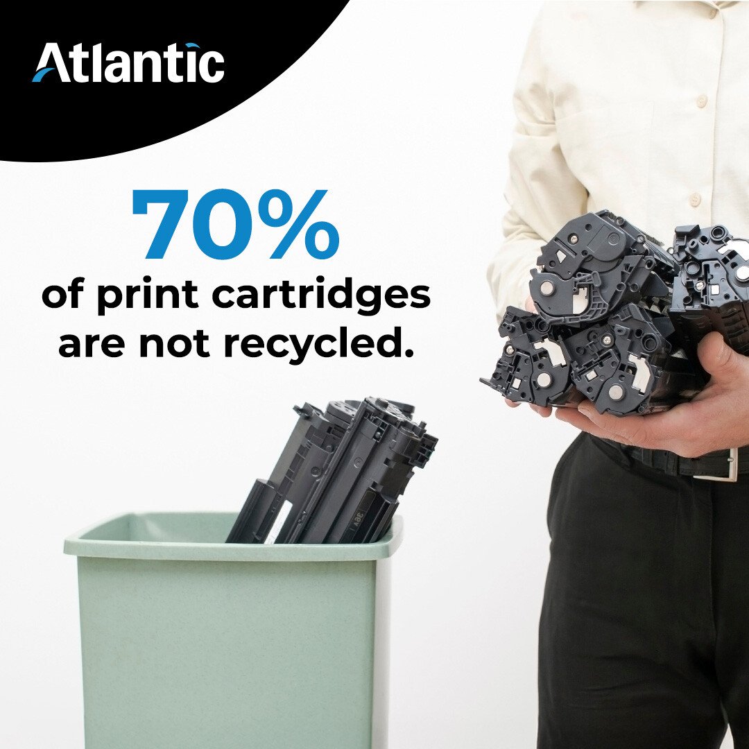 Atlantic is here to help you dispose of empty print cartridges so the components can be properly recycled or repurposed to avoid the landfill. 

Here’s how we can help your company promote sustainability in the office: hubs.li/Q03dX7210